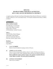 minutes board of directors regular meeting ken-caryl ranch