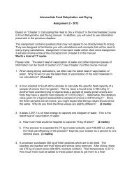 Intermediate Food Dehydration and Drying Assignment 2 - 2012 ...