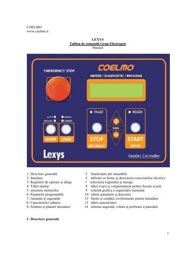 Controler grup electrogen Coelmo LEXYS - Tools.Store