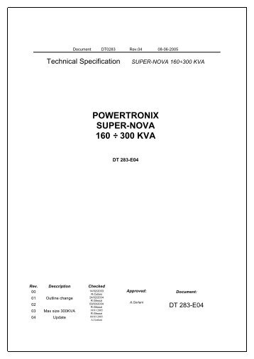 POWERTRONIX SUPER-NOVA 160 ÷ 300 KVA - fingen.fi