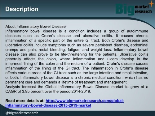 Global Inflammatory Bowel Disease Market 2015-2019