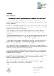 Appointment of new McArthur River Mining Community Relations ...