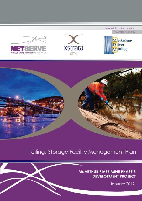 Tailings Storage Facility Management Plan - Environment Protection ...