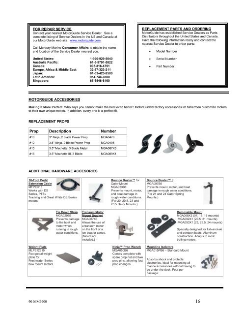 Owners Manual - MotorGuide