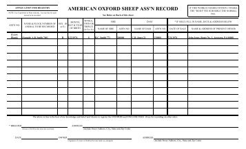 Registry Application & Rules - American Oxford Sheep Association