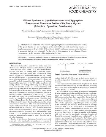 Efficient Synthesis of (Â±)-4-Methyloctanoic Acid, Aggregation ...