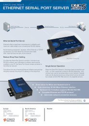 ETHERNET SERIAL PORT SERVER - CIMCO Integration