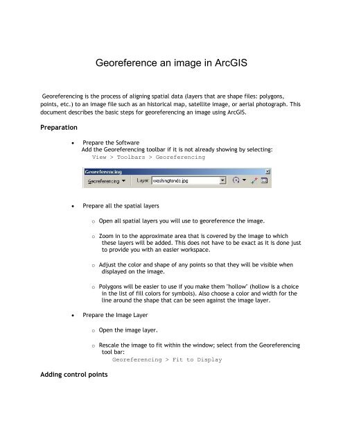 Georeference an image in ArcGIS - Water Infotech