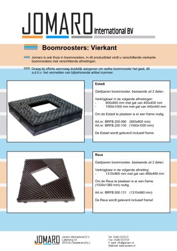 Boomroosters: Vierkant - Jomaro