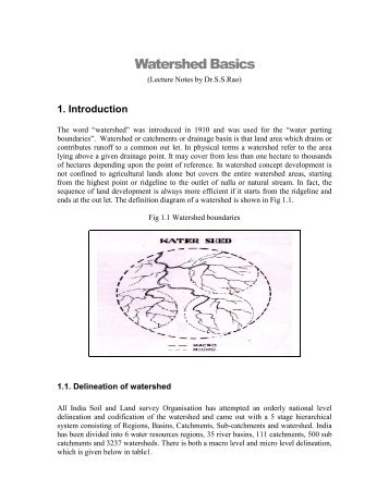 Watershed Basics - Water Infotech