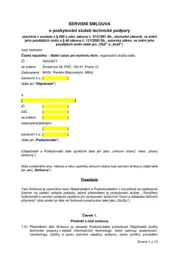 VZ57_2012_P3 k ZD_ServisnÃ­ smlouva.pdf - E-ZAK SUKL - StÃ¡tnÃ­ ...