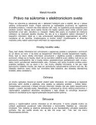 PrÃ¡vo na sÃºkromie v elektronickom svete - matus - MatÃºÅ¡ KovÃ¡Äik