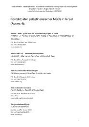 Kontaktdaten palästinensischer NGOs in Israel - Institut für ...