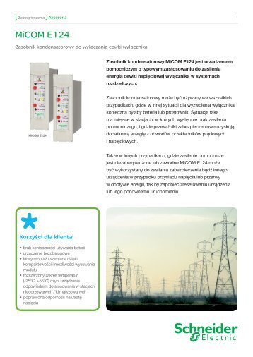 MiCOM E124 - Schneider Electric Energy Poland Sp. z o.o.