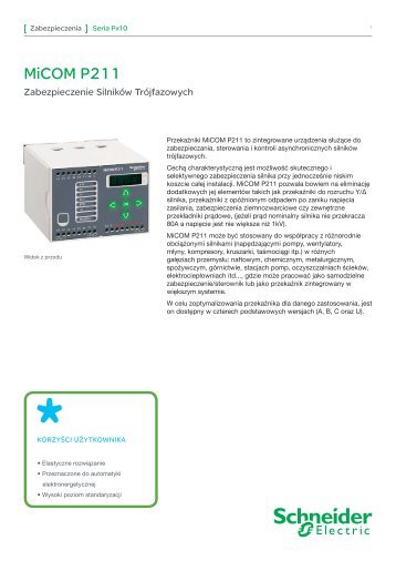 MiCOM P211 - Schneider Electric Energy Poland Sp. z o.o.