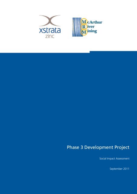 Social Impact Assessment - McArthur River Mining