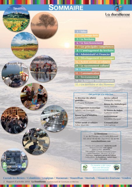 Rapport d'activitÃ©s 2010 - CommunautÃ© de communes La Domitienne