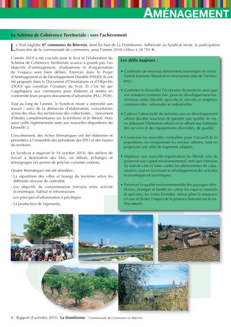 Rapport d'activitÃ©s 2010 - CommunautÃ© de communes La Domitienne