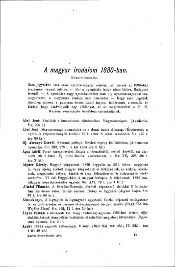 A magyar irodalom 1880-ban. - EPA