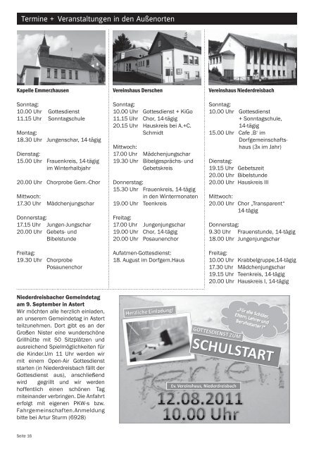 Evangelisch im Daadetal Juli/August/September 2012