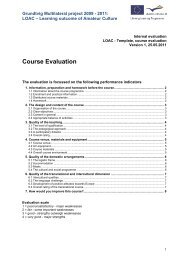 LOAC - Template, evaluation of pilot courses