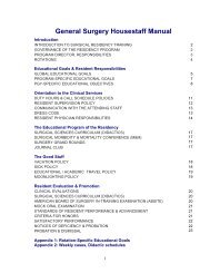 General Surgery Housestaff Manual - Department of Surgery