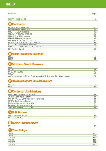 New Products Contactors Motor Protection Switches ... - Iskra