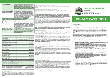 Uxhaso LwezindLU - The Department of Human Settlements > Home