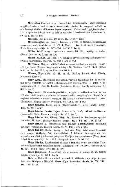 Magyar Könyvszemle Tizenegyedik évfolyam I.-VI. füzet, 1886 - EPA