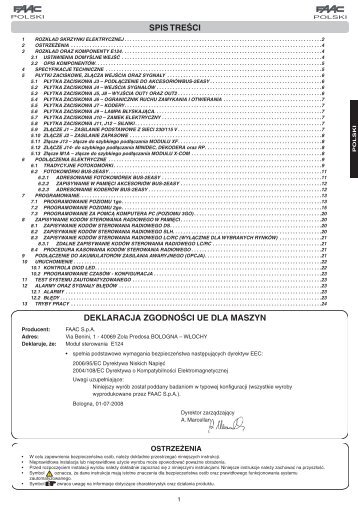 Moduł sterowania E124 - Faac