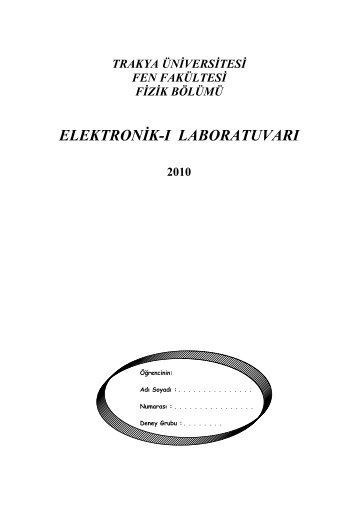 E L E K T R O N Ä° K - Trakya Ãniversitesi