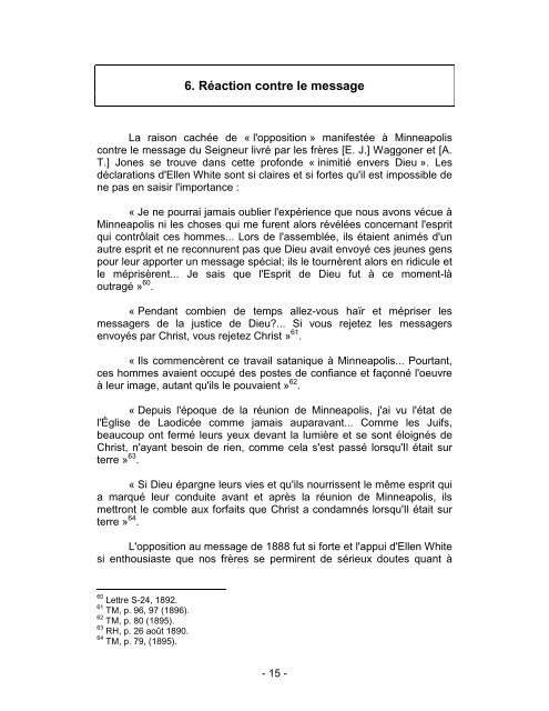 1888 : Un bref aperçu de l'histoire et du contenu du message - Robert J. Wieland