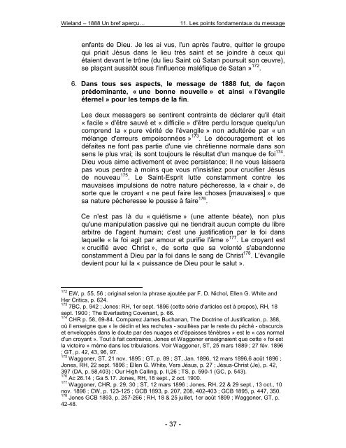 1888 : Un bref aperçu de l'histoire et du contenu du message - Robert J. Wieland