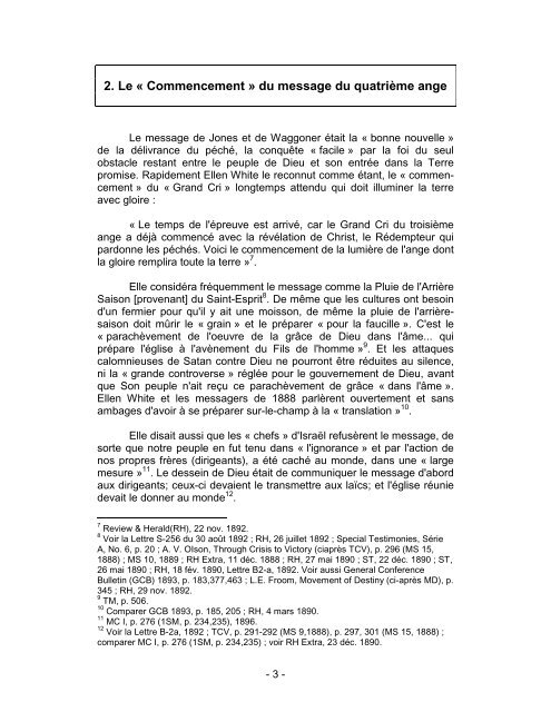 1888 : Un bref aperçu de l'histoire et du contenu du message - Robert J. Wieland