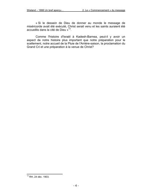 1888 : Un bref aperçu de l'histoire et du contenu du message - Robert J. Wieland