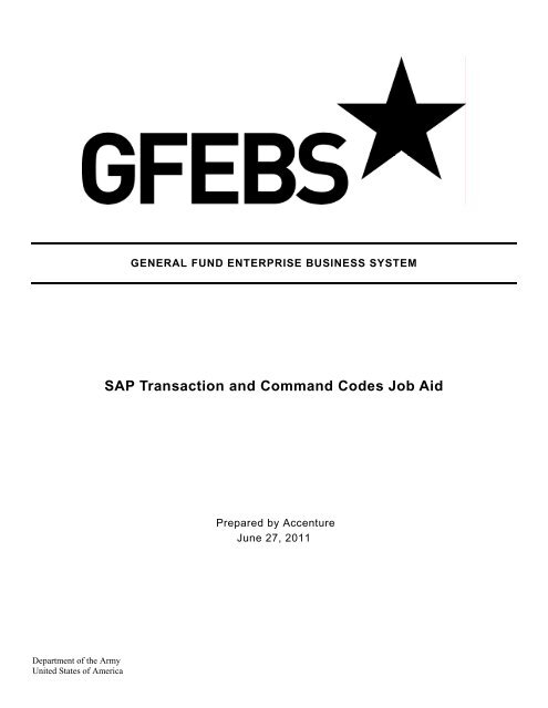SAP Transaction and Command Codes Job Aid