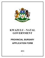 kwazulu - natal government - The Department of Human Settlements ...