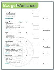 Budget Worksheet (PDF) - WEA Trust Member Benefits