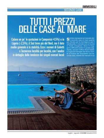 TUTTI I PREZZI DELLE CASE AL MARE - Investire