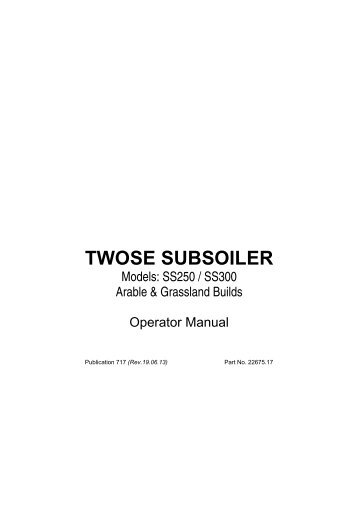 Subsoiler SS250 / SS300 - Twose