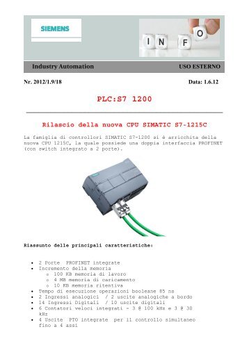 PLC:S7 1200 - giancarlomariani.net