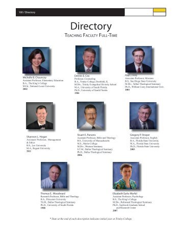 Directory - Trinity College