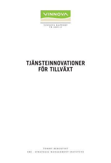 Tjansteinnovationer for tillvaxt.pdf - Strategic Management Institute