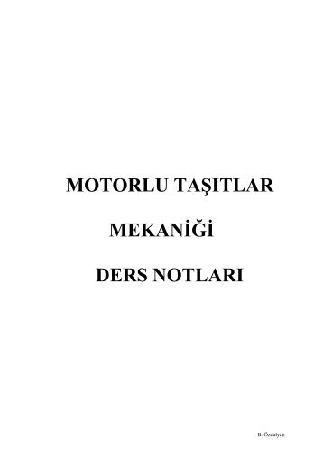 motorlu taÅÄ±tlar mekaniÄi ders notlarÄ±