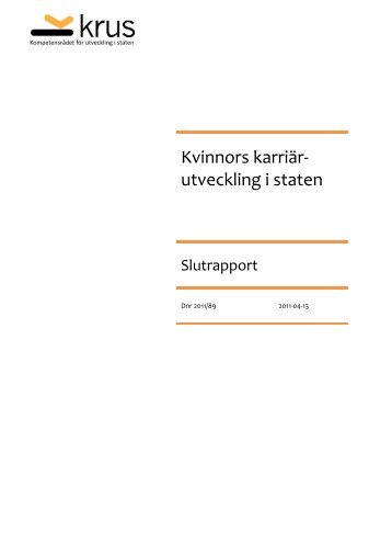 Kvinnors karriÃ¤r-utveckling i staten - Krus