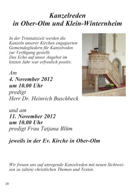 II / 2012 - Evangelische Kirchengemeinde Ober-Olm und Klein ...