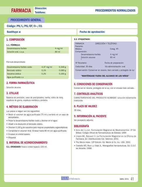 FormulaciÃ³n Magistral - Aula de la Farmacia