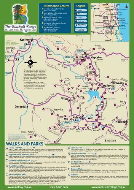 Sunshine Coast Hinterland Map Walks And Parks - Hinterland Tourism:sunshine Coast
