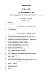 Kiribati Local Government Act (1984). - CLGF