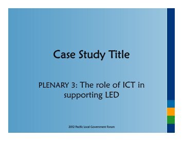 Case Study Title - CLGF